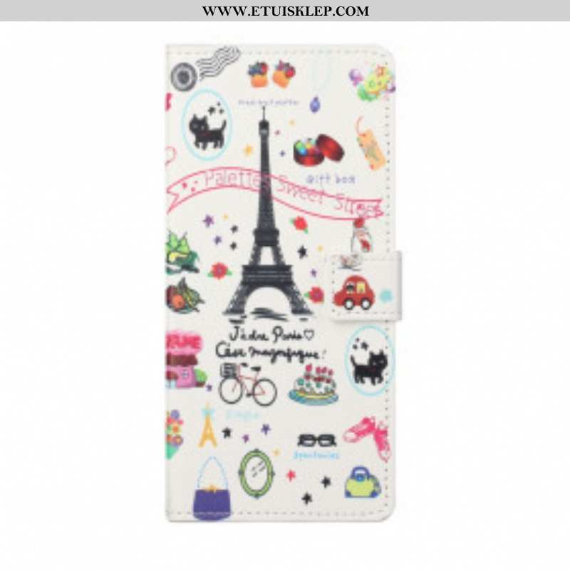 Etui Folio do Xiaomi Redmi Note 10 Pro Kocham Paryż